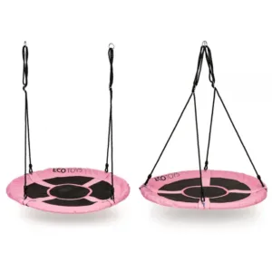 Leagan pentru copii Ecotoys rotund tip cuib de barza suspendat 110 cm MIR6001 roz