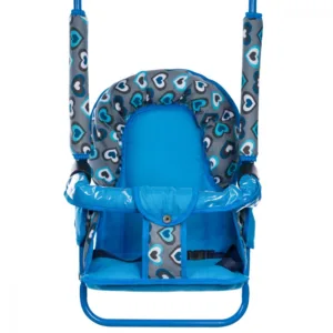 Leagan pentru copii Top Kids cu spatar reglabil si bara detasabila Blue Hearts
