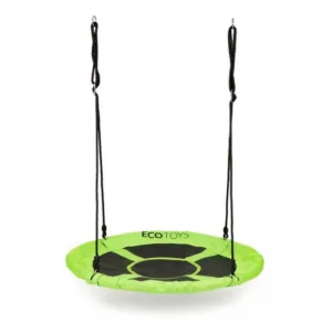 Leagan pentru copii rotund tip cuib de barza suspendat 100 cm Ecotoys MIR6001 verde