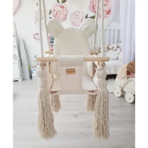 Leagan pentru copii si bebelusi Catifea Velvet perna detasabila ursulet Teddy Mint