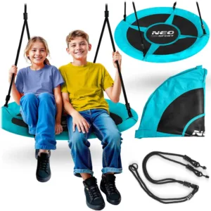 Leagan tip cuib pentru copii Neo-Sport Swingo 100 cm Turquoise cu Cadru din otel