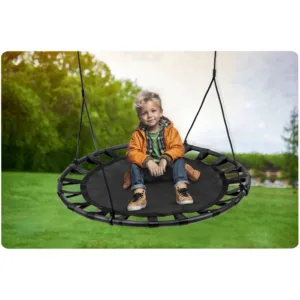 Leagan tip cuib pentru copii XXL 120 cm greutate admisa 150 kg Neo-Sport Negru