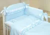 Lenjerie 3 piese cu protectie laterala Baby Chic din bumbac 120x60 cm blue