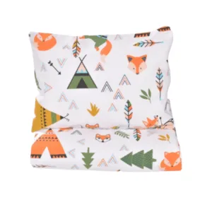 Lenjerie 5 piese patut 120x60 cm bumbac model animalute