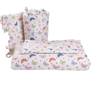 Lenjerie 6 piese patut 120x60 cm bumbac model Fluturasi