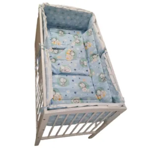 Lenjerie Baby Teddy albastru 4+1 piese 120x60 cm