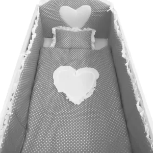 Lenjerie de pat 120x60 cm Te iubesc puisor gri
