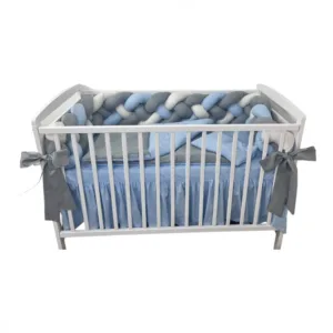 Lenjerie de pat 120x60 cm cu aparatoare impletita 240 cm cu paturica