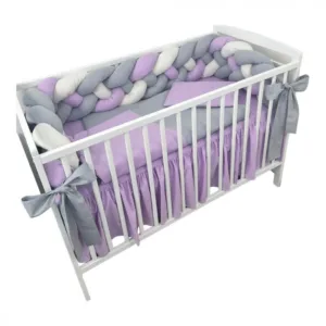 Lenjerie de pat 120x60 cm cu aparatoare impletita 240 cm cu paturica