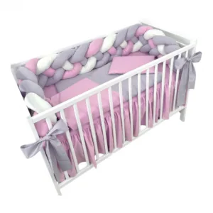 Lenjerie de pat 120x60 cm cu aparatoare impletita 240 cm cu paturica