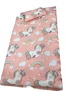 Lenjerie de pat 3 piese cu cearceaf plapumioara si pernuta slim 120x60 cm Croitoria Noastra unicorni