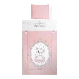 Lenjerie de pat 4 piese Lorelli Classic Bear Pink