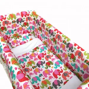 Lenjerie de pat Maxi Elefantei roz 120x60 cm