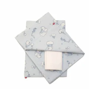 Lenjerie de pat pentru copii 3 piese Ursuletul Martinica albastru 60x120 cm 75x100 cm
