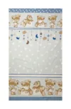Lenjerie din bumbac cu 4 piese pentru saltea 140x70 cm Beberoyal BearsRabbit Albastru
