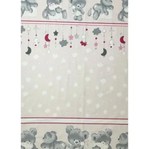 Lenjerie din bumbac cu 4 piese pentru saltea 140x70 cm Beberoyal BearsRabbit Roz
