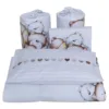 Lenjerie din bumbac cu 7 piese pentru saltea de 140x70 cm Beberoyal Teddy BearHearts Alb