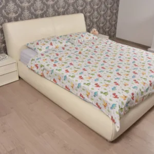 Lenjerie din bumbac pentru pat dublu model dinozauri
