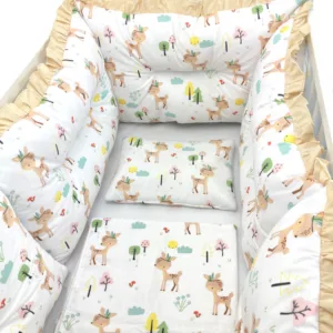 Lenjerie patut 120x60 cm cu 6 aparatori pufoase