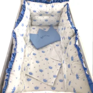 Lenjerie patut 120x60 cm cu 6 aparatori pufoase