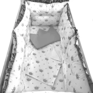 Lenjerie patut 120x60 cm cu 6 aparatori pufoase