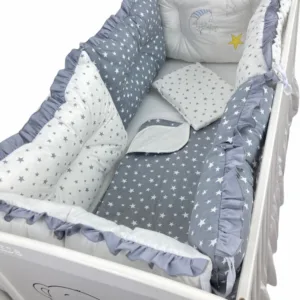 Lenjerie patut 140x70 cm cu 6 aparatori pufoase