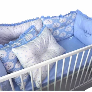 Lenjerie patut 140x70 cm cu 6 aparatori pufoase