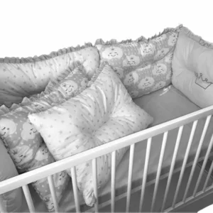 Lenjerie patut 140x70 cm cu 6 aparatori pufoase