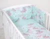 Lenjerie patut 3 piese cu protectie laterala Unicorn Mint