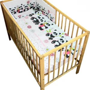 Lenjerie patut Sweet Panda cu 4 piese Roz