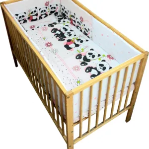 Lenjerie patut Sweet Panda cu 5 piese Roz