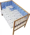 Lenjerie patut cu 2 fete si 4 piese 120x60 cm Nichiduta Blue Stars