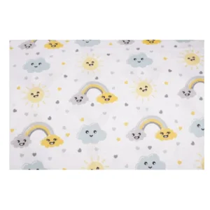 Lenjerie patut cu 3 piese 120x60 cm din bumbac model Curcubee si norisori