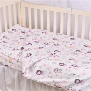 Lenjerie patut cu 3 piese 120x60 cm din bumbac model Fetite