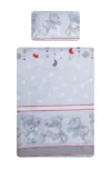 Lenjerie patut cu 3 piese 140x70 cm Ursuleti iepurasi gri