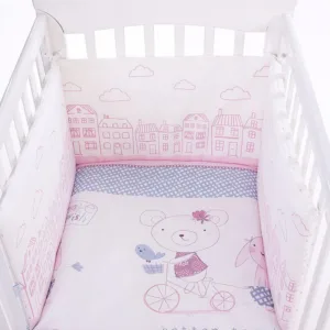 Lenjerie patut cu 3 piese KikkaBoo Better Together EU 140x70cm din bumbac