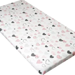Lenjerie patut cu 3 piese Little Hearts PinkGrey
