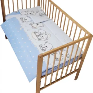 Lenjerie patut cu 3 piese Teddy on the Moon Blue