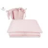 Lenjerie patut cu 4 piese MimiNu din bumbac protectii laterale 120x60 cm Colectia Royal Powder Pink