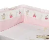 Lenjerie patut cu 5 piese 120x60cm Teddy Play Pink M2