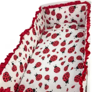 Lenjerie patut cu 5 piese Croitoria Noastra Buburuze 120x60 cm
