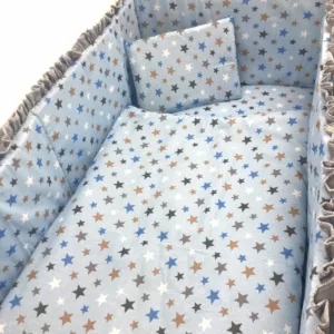 Lenjerie patut cu 5 piese Croitoria Noastra Cer senin 140x70 cm