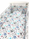 Lenjerie patut cu 5 piese Croitoria Noastra Dinozauri 140x70 cm