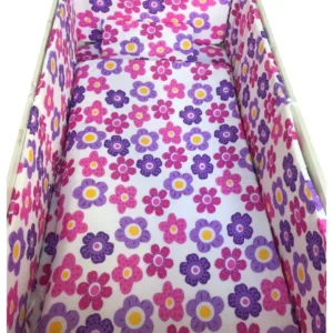 Lenjerie patut cu 5 piese Croitoria Noastra Floricele 140x70 cm