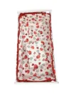 Lenjerie patut cu 5 piese Croitoria Noastra Inimioare cu volanas rosu 140x70 cm