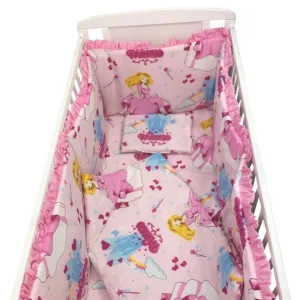 Lenjerie patut cu 5 piese Croitoria Noastra Printese la castel 140x70 cm