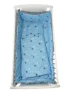 Lenjerie patut cu 5 piese Croitoria Noastra Stelute gri pe albastru 140x70 cm