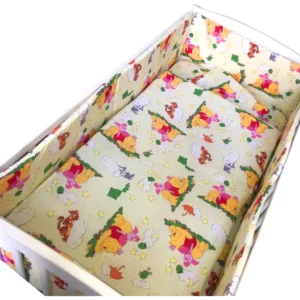 Lenjerie patut cu 5 piese Croitoria Noastra Winnie de Plus galben 140x70 cm