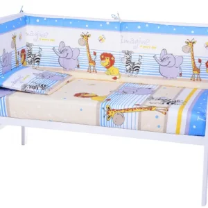 Lenjerie patut cu 5 piese Safari Blue
