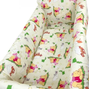 Lenjerie patut cu 5 piese si aparatori Maxi 120x60 cm Croitoria Noastra Winnie pe galben